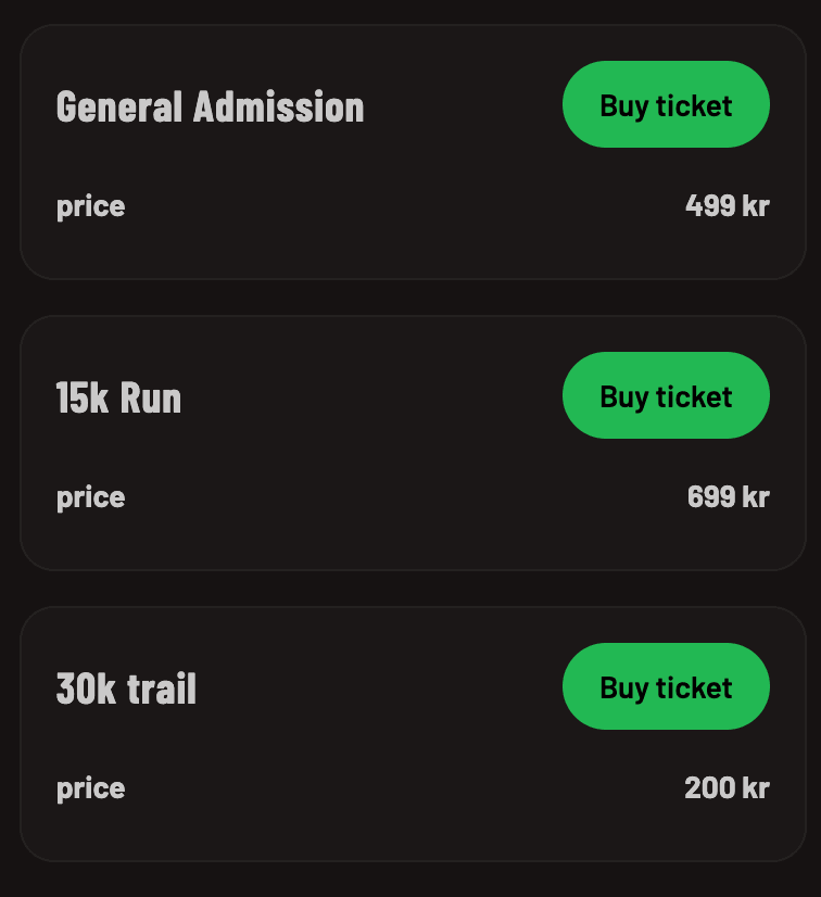 Ticket tiers